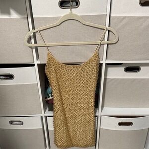 Oh Polly Gold Mini Dress